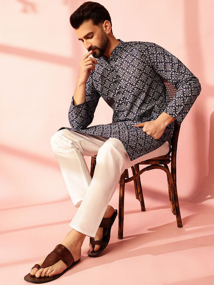 Anouk Men Floral Printed Regular Kurta with Pyjamas