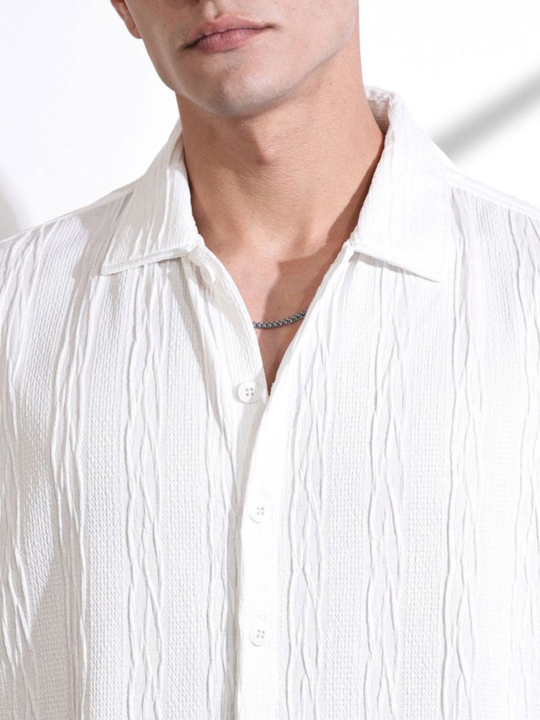 Thomas Scott Men Smart Fit Cutaway Collar Textured Casual Shirt
