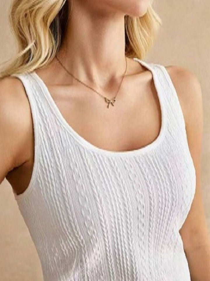 DressBerry Self Design Scoop Neck Top