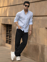 Powerlook Men Solid Button-Down Collar Casual Shirt