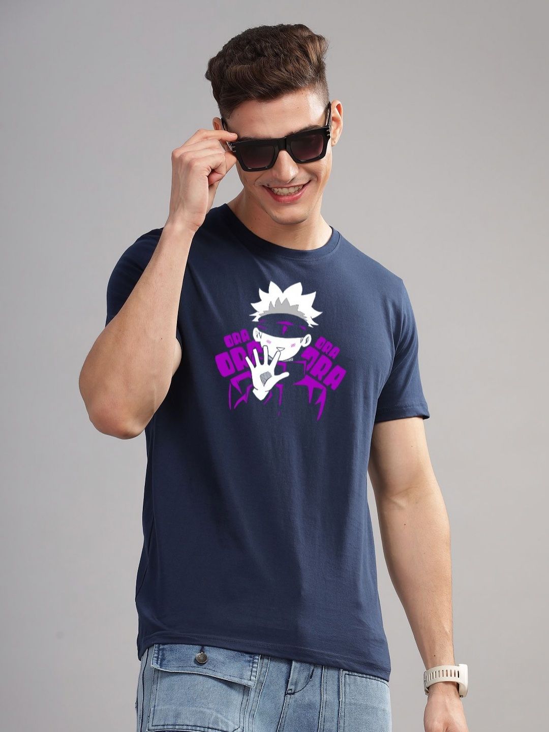 ADRO Men Printed Applique T-shirt