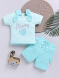 Moms Love Girls Typography Printed Pure Cotton Clothing Set