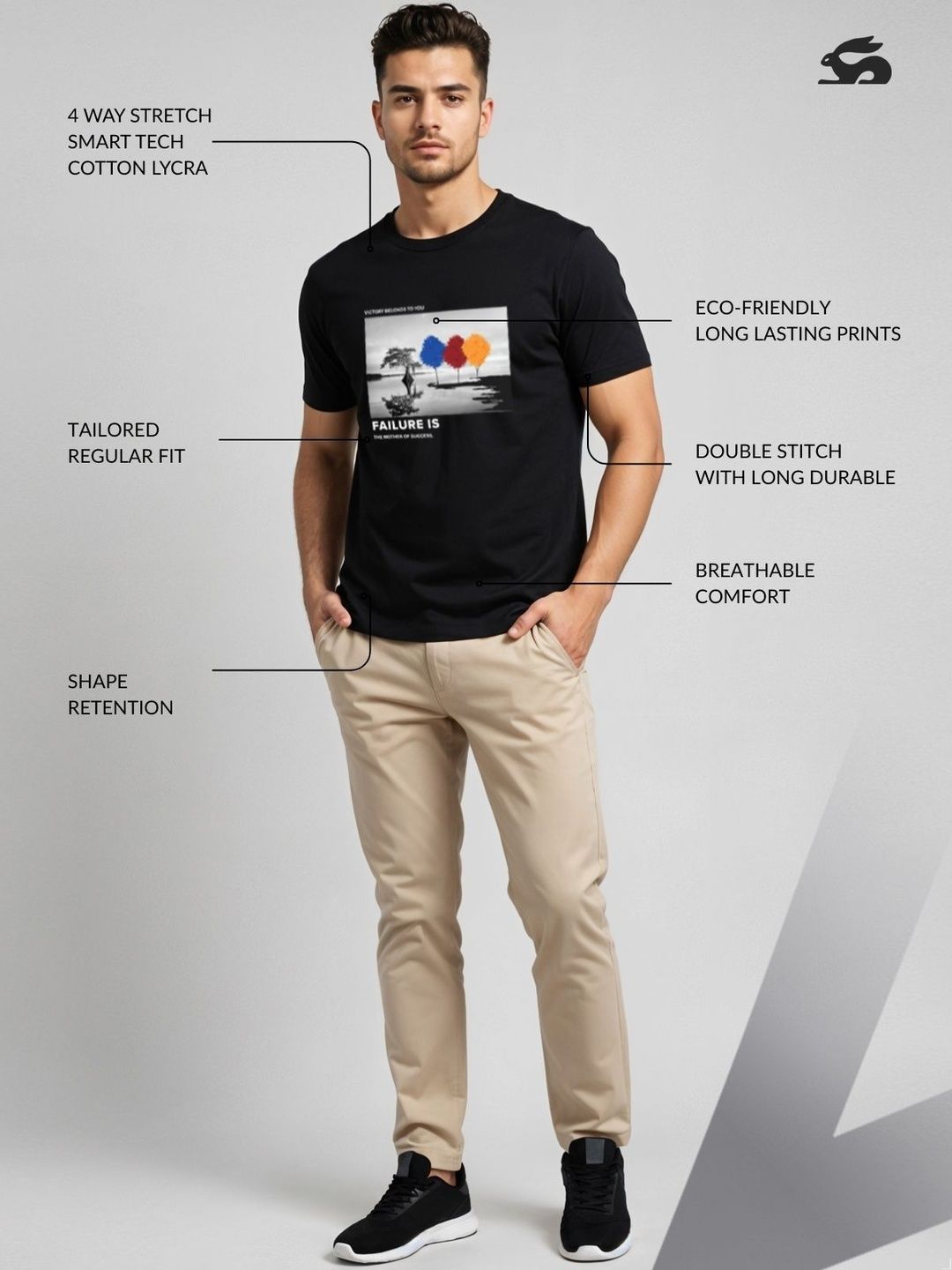 ADRO Graphic Printed Short Sleeves Cotton Regular Fit T-shirt