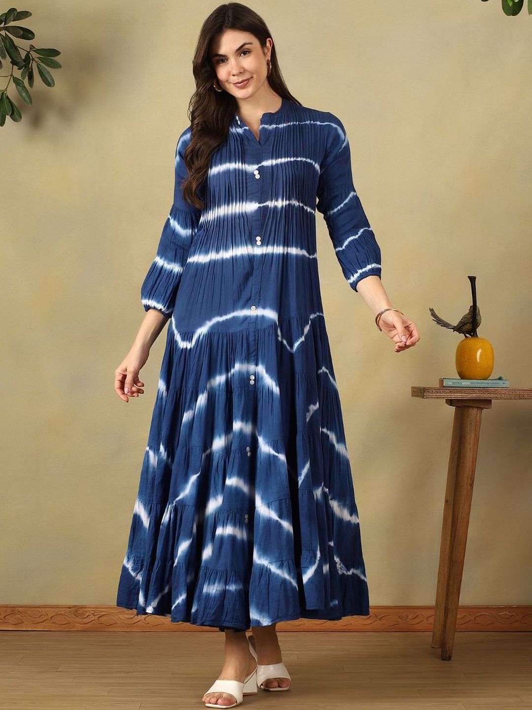 Mamicha Tie and Dye Dyed A-Line Midi Dress