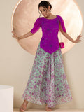 Antheaa Embellished Round Neck Top & Palazzo