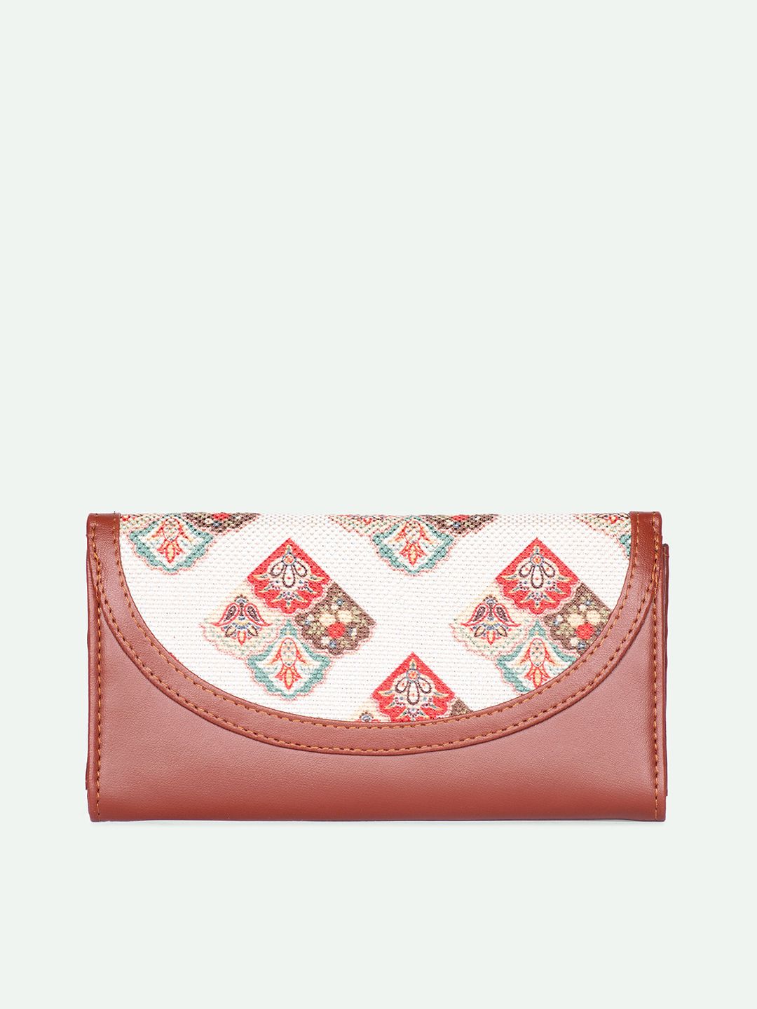 ZOUK Women Seashell Motif White Kyra Flap Wallet