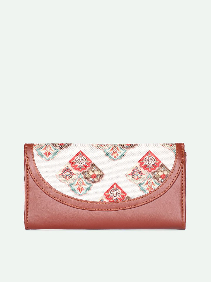 ZOUK Women Seashell Motif White Kyra Flap Wallet