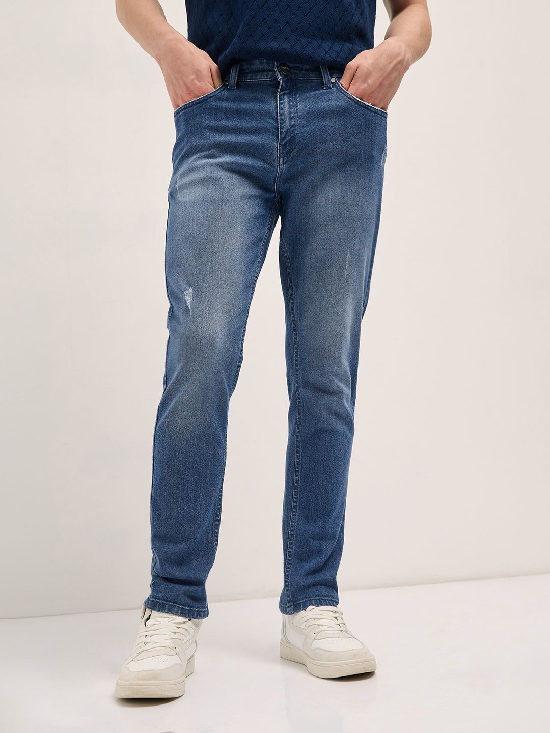 THE BEAR HOUSE Men Cotton Slim Fit Light Fade Jeans