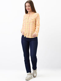 SPYKAR Women Spread Collar Tartan Checked Casual Shirt