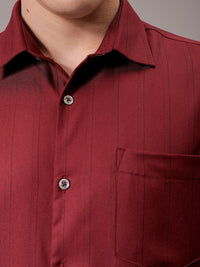 The Indian Garage Co. X Luxe Men Spread Collar Multi Striped Slim Fit Formal Shirt