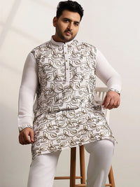SOJANYA PLUS Men Ethnic Motifs Embroidered Regular Thread Work Kurta with Pyjamas