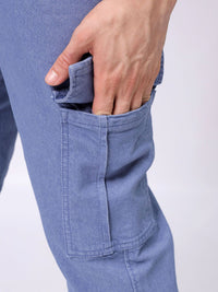 The Indian Garage Co Men Cotton Stretchable Cargo Denim Joggers