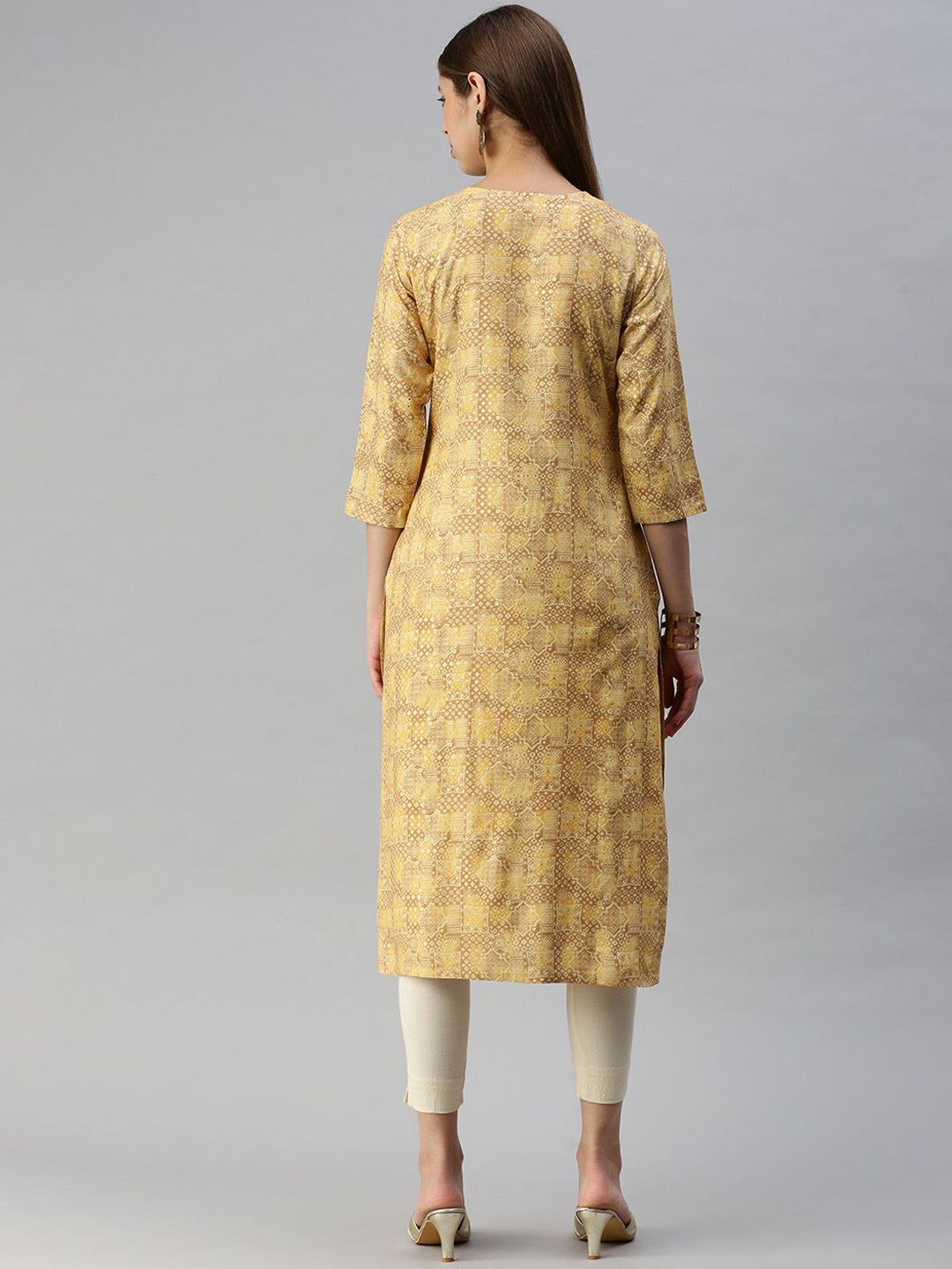 KALINI Geometric Printed Straight Kurta