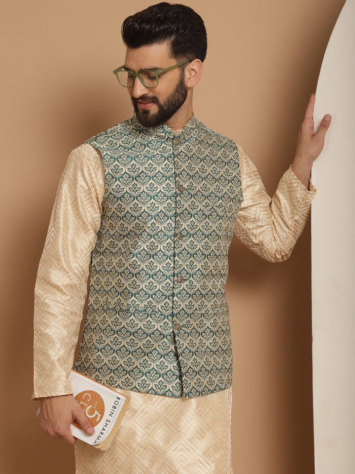 Anouk Embroidered Regular Kurta with Churidar With  NehruJacket