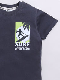 Happy Faces Boys Pure Cotton Typography & Graphic Printed T-shirt