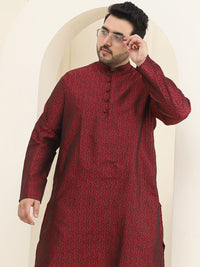 SOJANYA PLUS Plus Size Tenunan Rekaan Kurta Lurus dengan Piyama