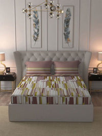 TRIDENT Crossroads Red Dusk & Dawn Flat 144TC King Cotton Bedsheet Set