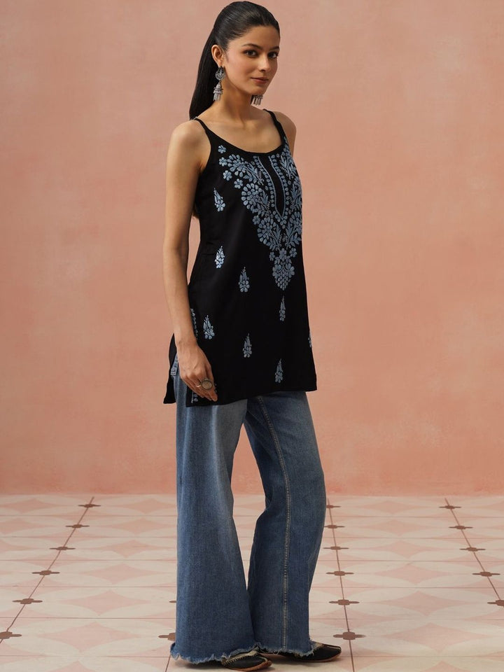 Rumah Wanita Chikankari Kurta Sulam Bunga