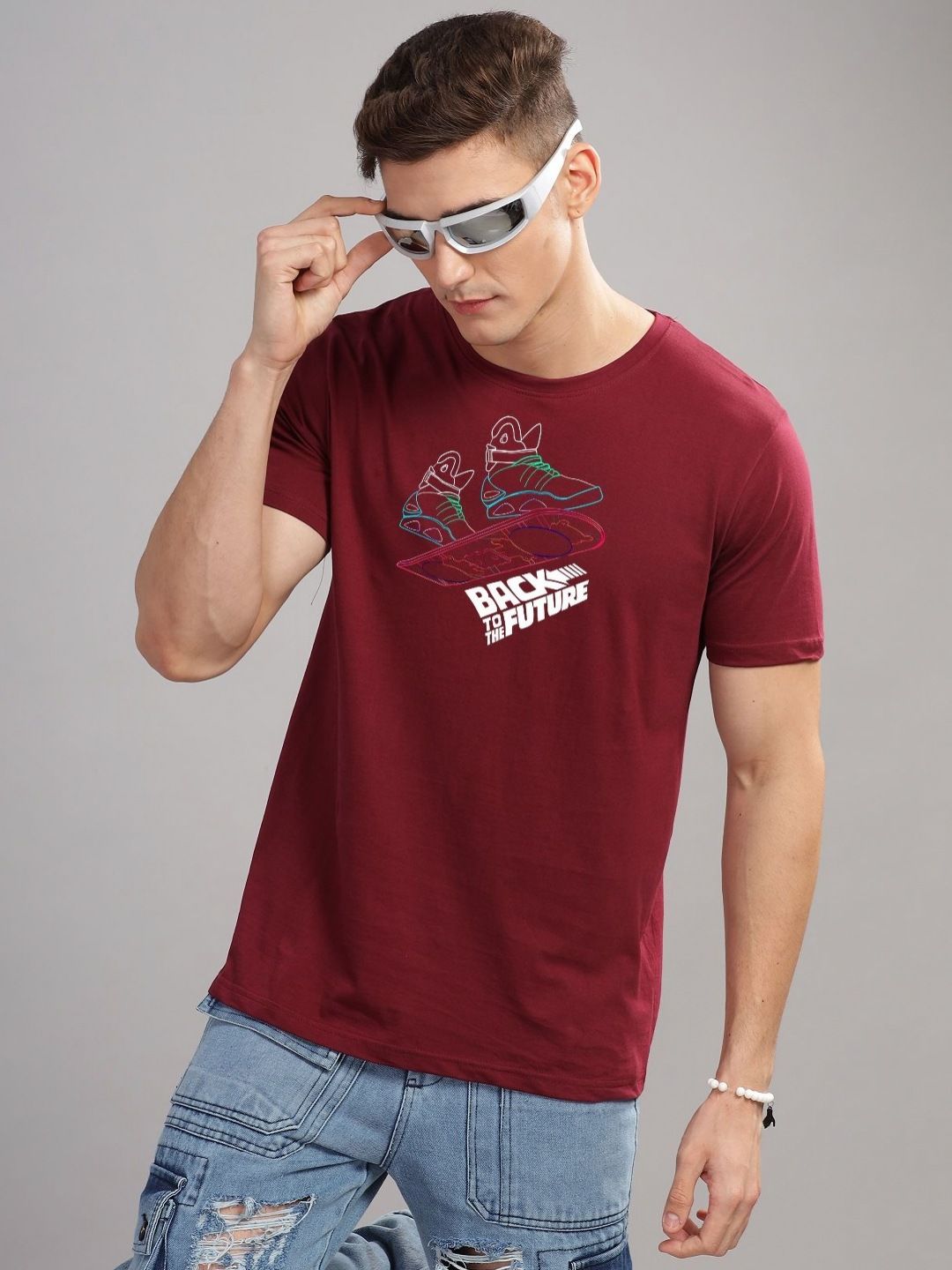 ADRO Men Typography Printed Applique T-shirt