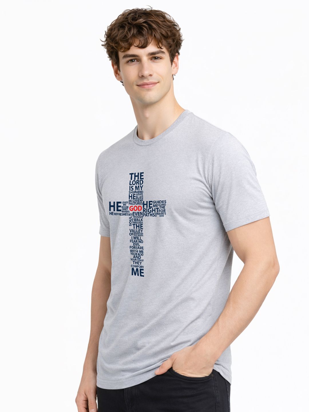 ADRO Typography Printed Round Neck Short Sleeves Regular Fit Pure Cotton T-shirt