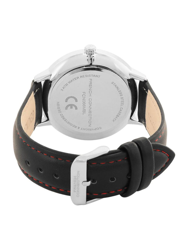 French Connection Men Printed Dial & Leather Straps Analogue Watch FCN066MBL