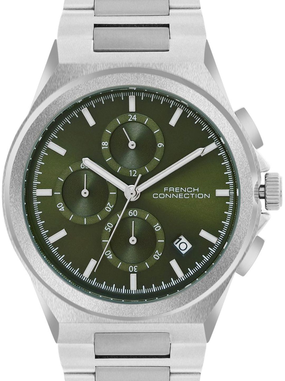 Sambungan Perancis Lelaki Dail Corak & Gelang Gaya Gaya Tali Analog Watch FCH02SM
