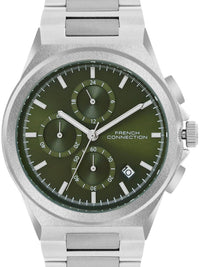 Sambungan Perancis Lelaki Dail Corak & Gelang Gaya Gaya Tali Analog Watch FCH02SM