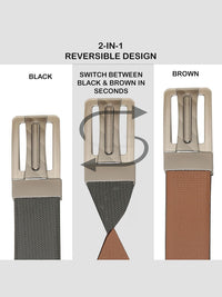 Teakwood Leathers Men Textured Leather Reversible Belt