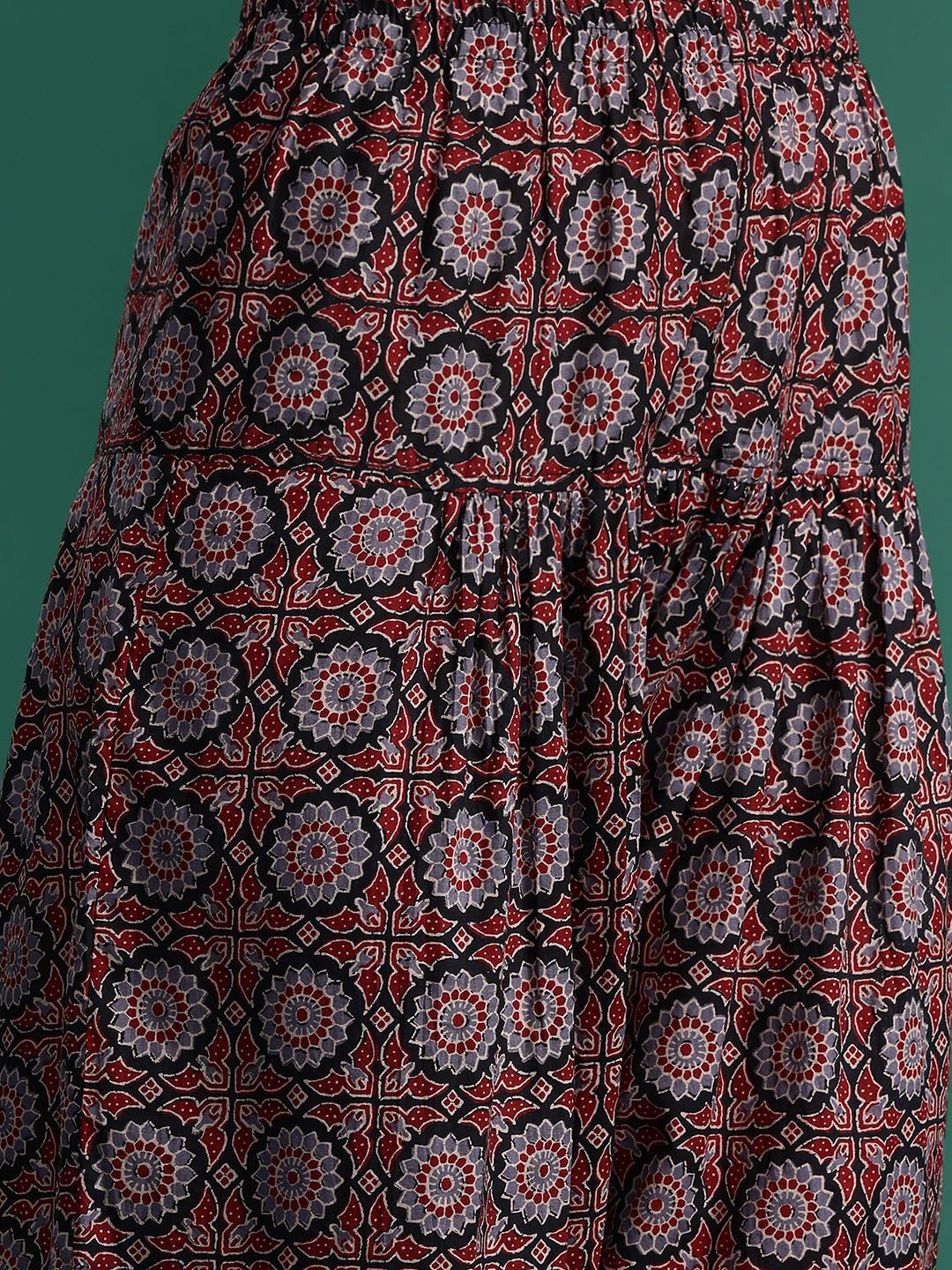 Indo Era Ajrakh Printed Regular Pure Cotton Kurta with Salwar