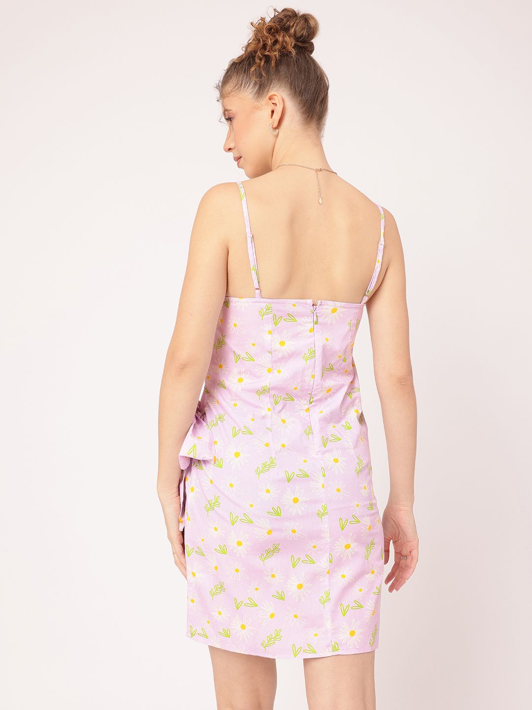 DressBerry Sunny Sketches Printed Strappy Mini Wrap Dress
