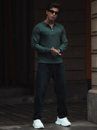 Powerlook Men Self Design Polo Collar Cotton T-shirt