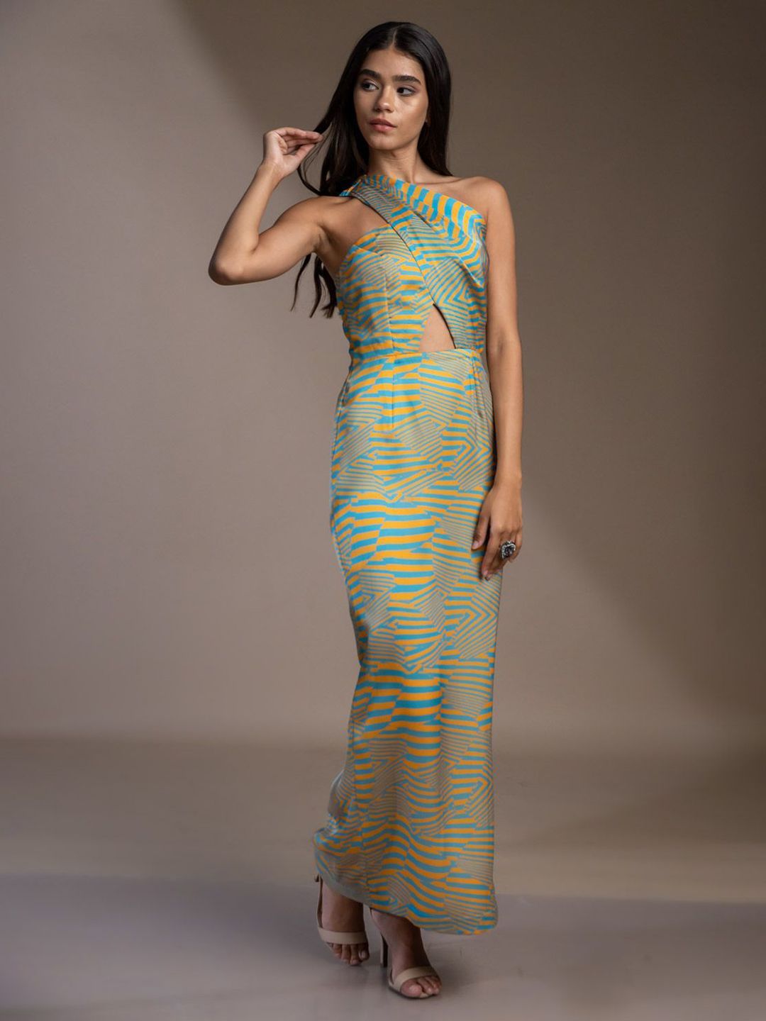 Mamicha Women Printed Satin Bodycon Dress