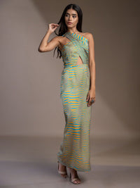 Mamicha Women Printed Satin Bodycon Dress