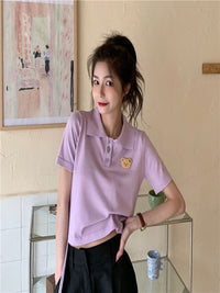 T-shirt tanaman kolar polo dressberry