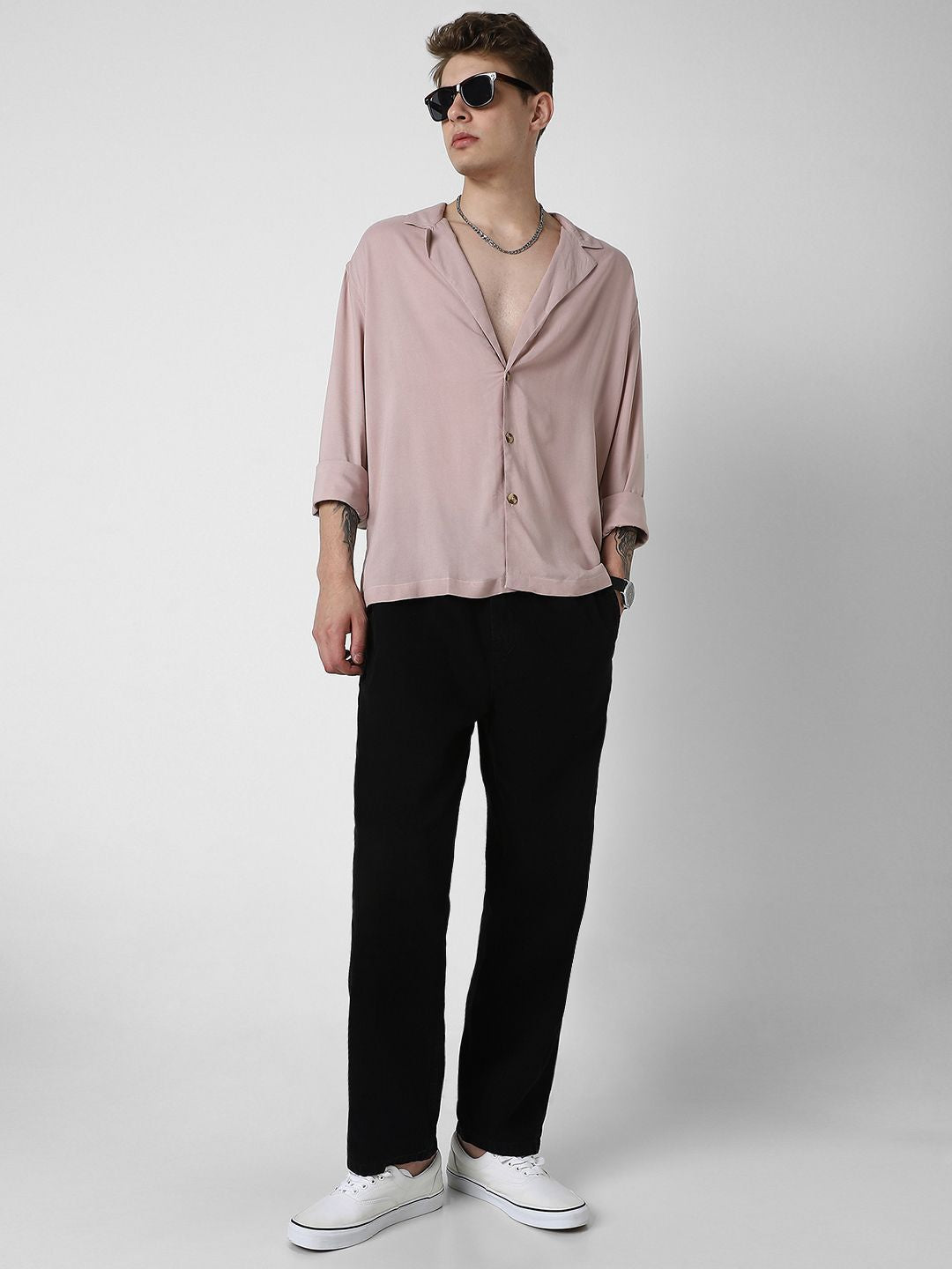 VASTRADO Men Classic Oversized Opaque Casual Shirt