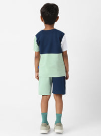 Nauti Nati Boys Colourblocked T-shirt with Shorts