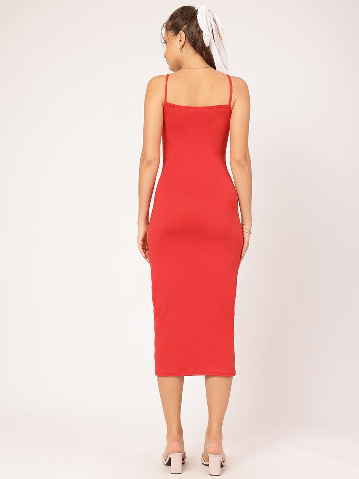 DressBerry Flirty Fusion Shoulder Straps Bodycon Midi Dress