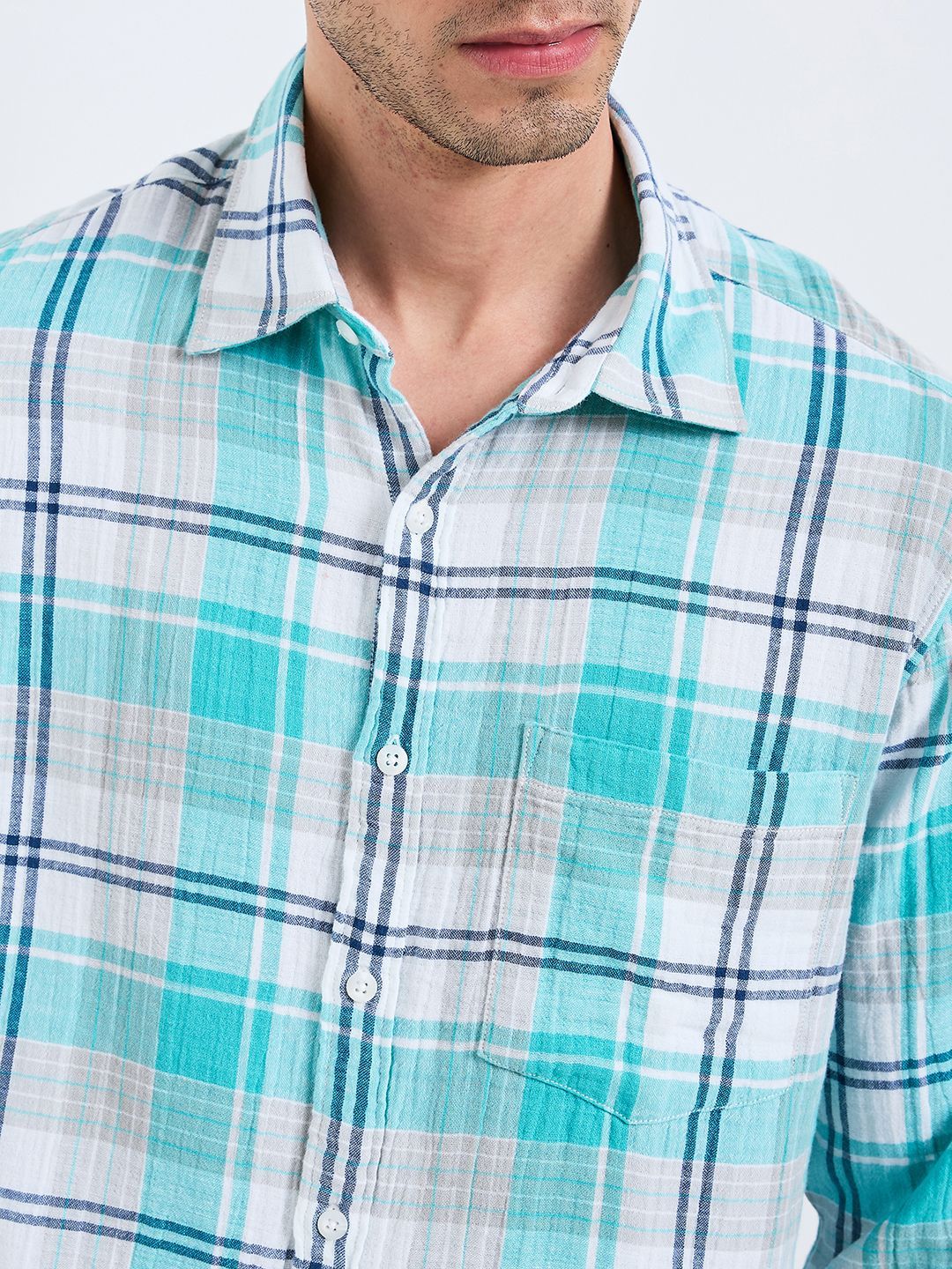 SPYKAR Men Spread Collar Tartan Checked Cotton Casual Shirt