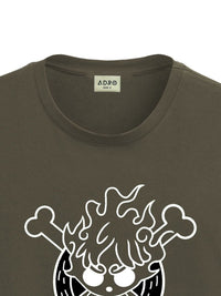 ADRO Men Printed Raw Edge T-shirt