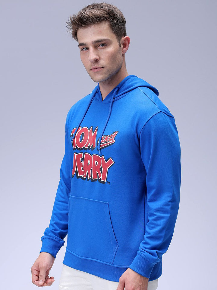 The Indian Garage Co Men Regular Fit Tom & Jerry Printed Overhead Hooded Sweatshirt