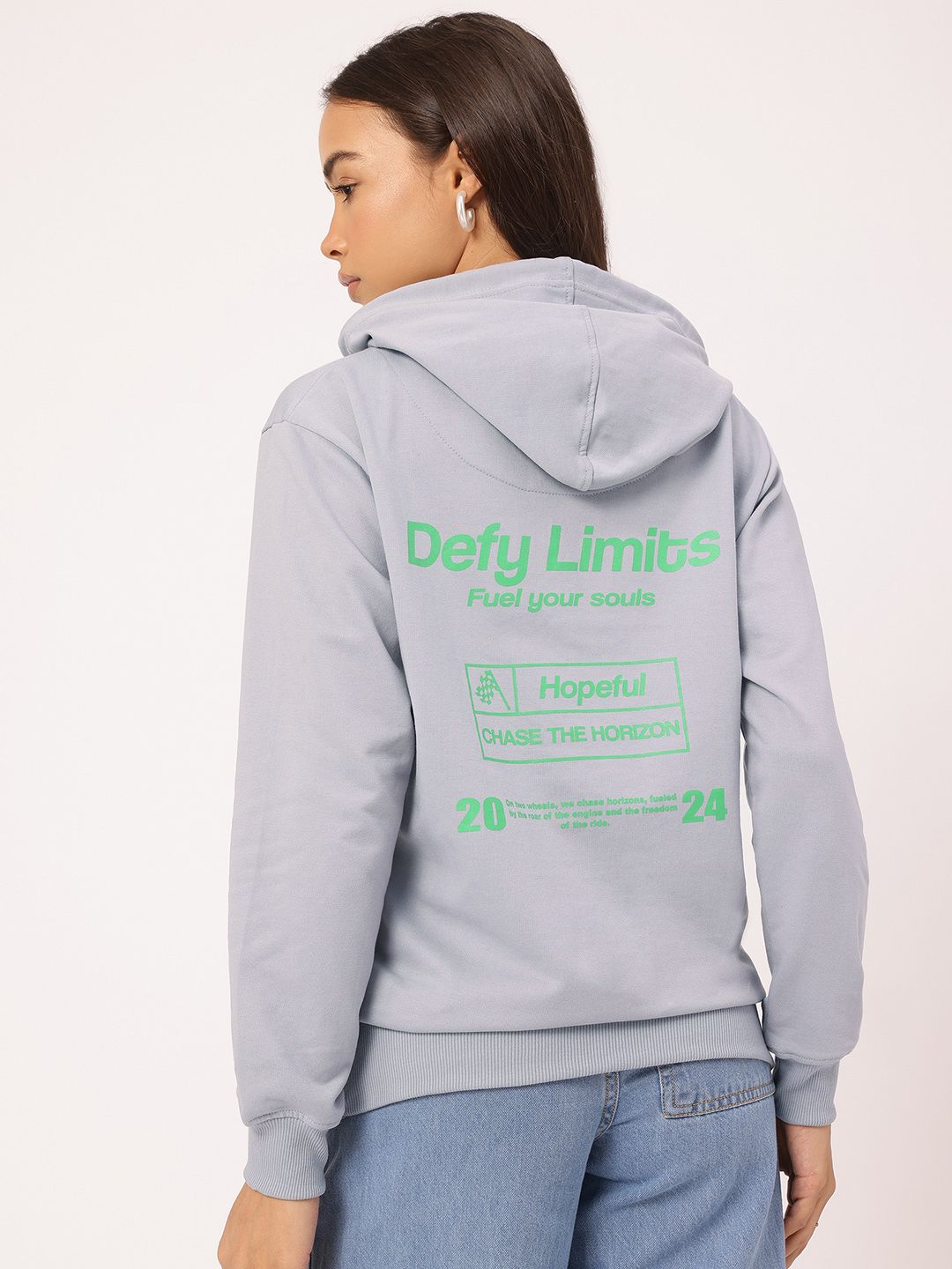 DressBerry Typography Print Hooded Sweatshirt