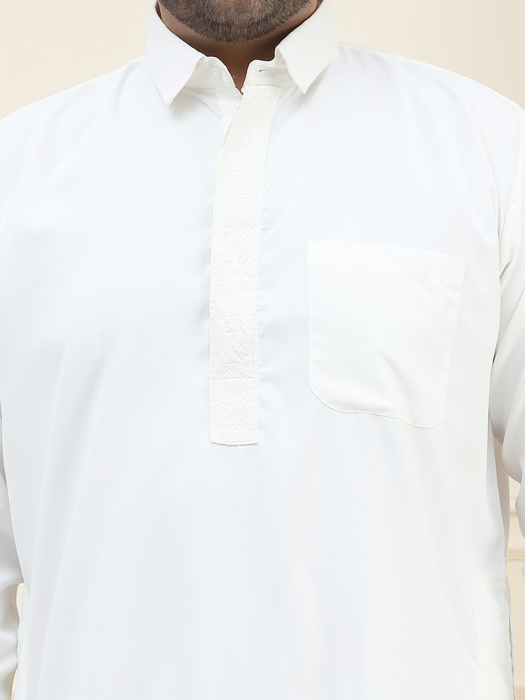 SOJANYA PLUS Shirt Collar Pathani Kurta With Pyjama