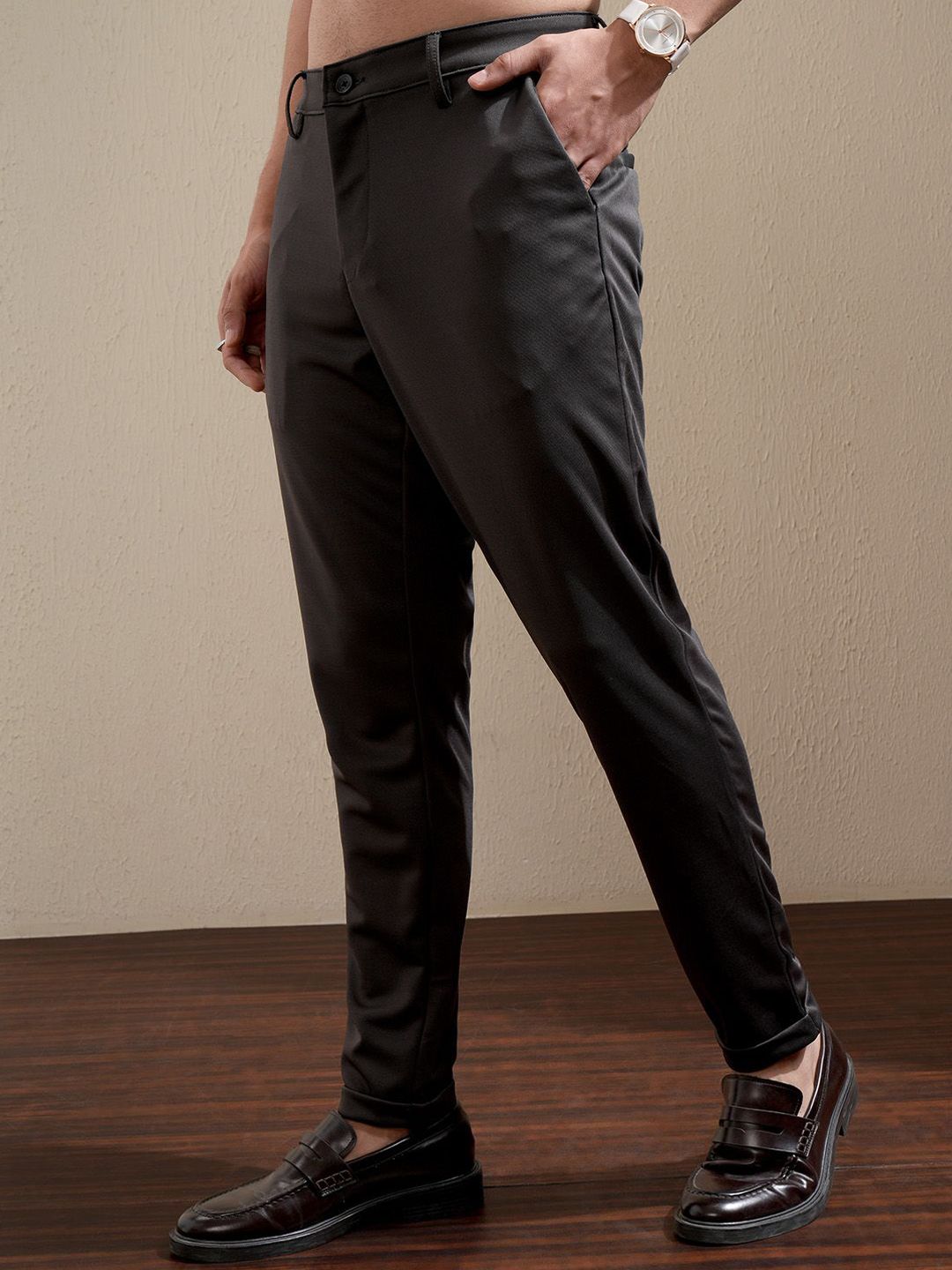 HIGHLANDER Men Easy Wash Chinos Trousers