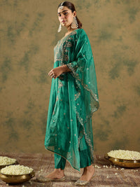 Indo Era Ethnic Motifs Embroidered Kurta With Trousers &  Dupatta