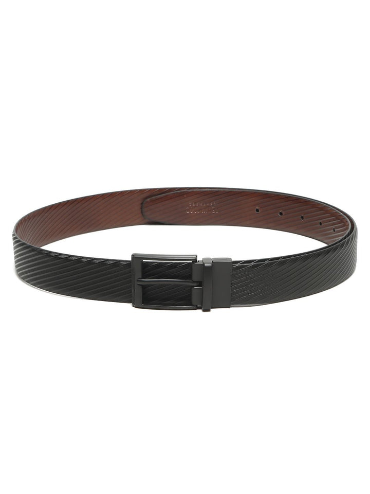 Teakwood Leathers Men Textured Leather Reversible Formal Belt