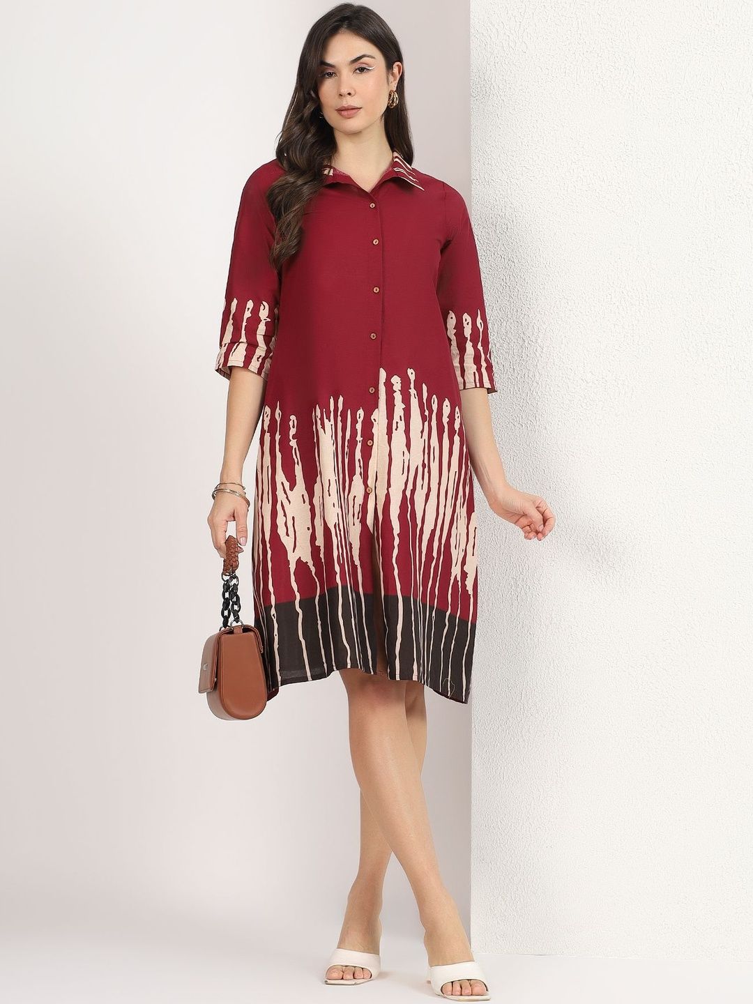 Mamicha Print Shirt Dress
