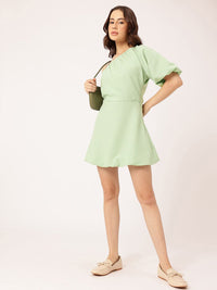DressBerry Trendy Luxe One Shoulder Gathered A-Line Mini Dress