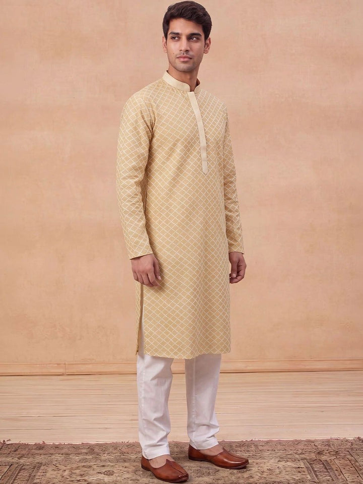 House of Chikankari Men Geometric Printed Kurta