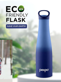 Pexpo Blue Single Stainless Steel Double Wall Vacuum Water Bottle-600 ml
