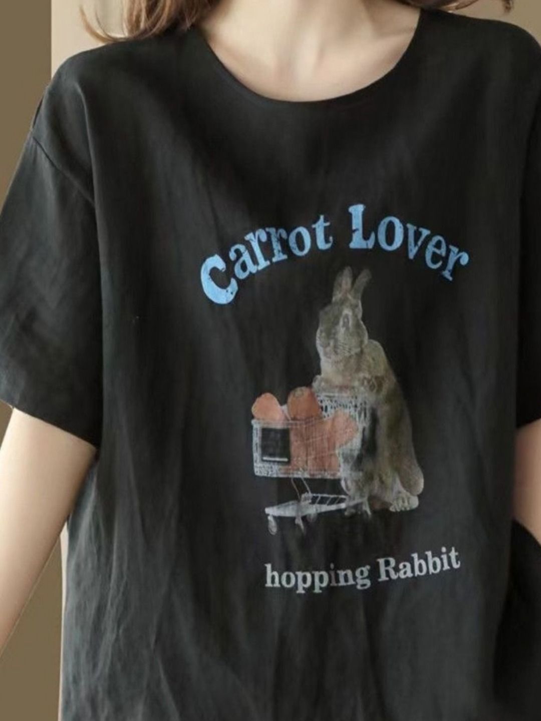 DressBerry Graphic Printed Drop-Shoulder Sleeves T-shirt